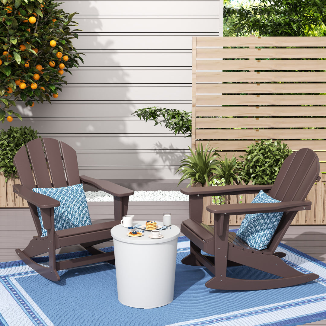 Malibu Westintrends 2 piece set Outdoor / Patio Poly Adirondack rocking chairs ( 2 seater )