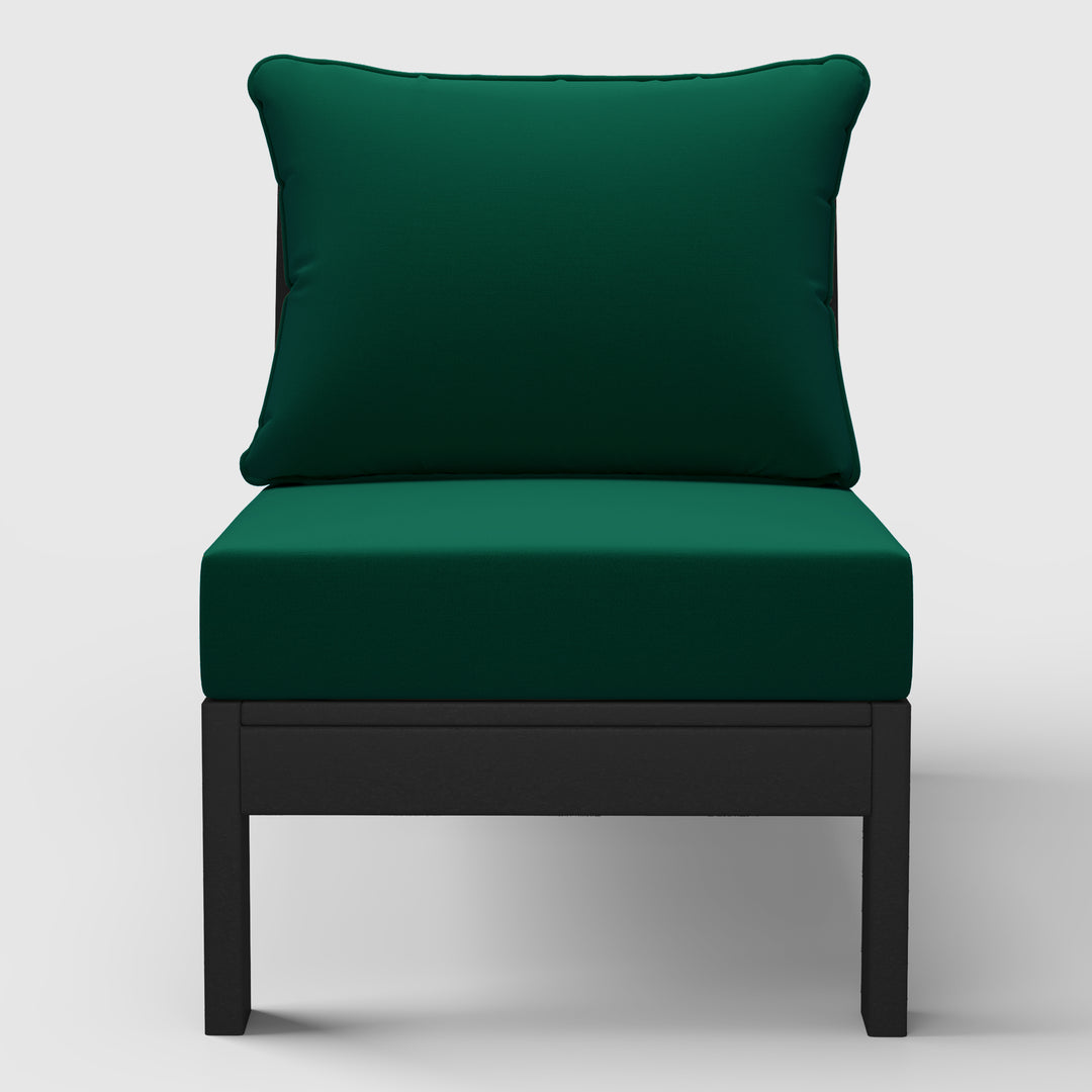 Avalon Outdoor HDPE Deep Seating Modular Armless Patio Chair with Patio Cushions