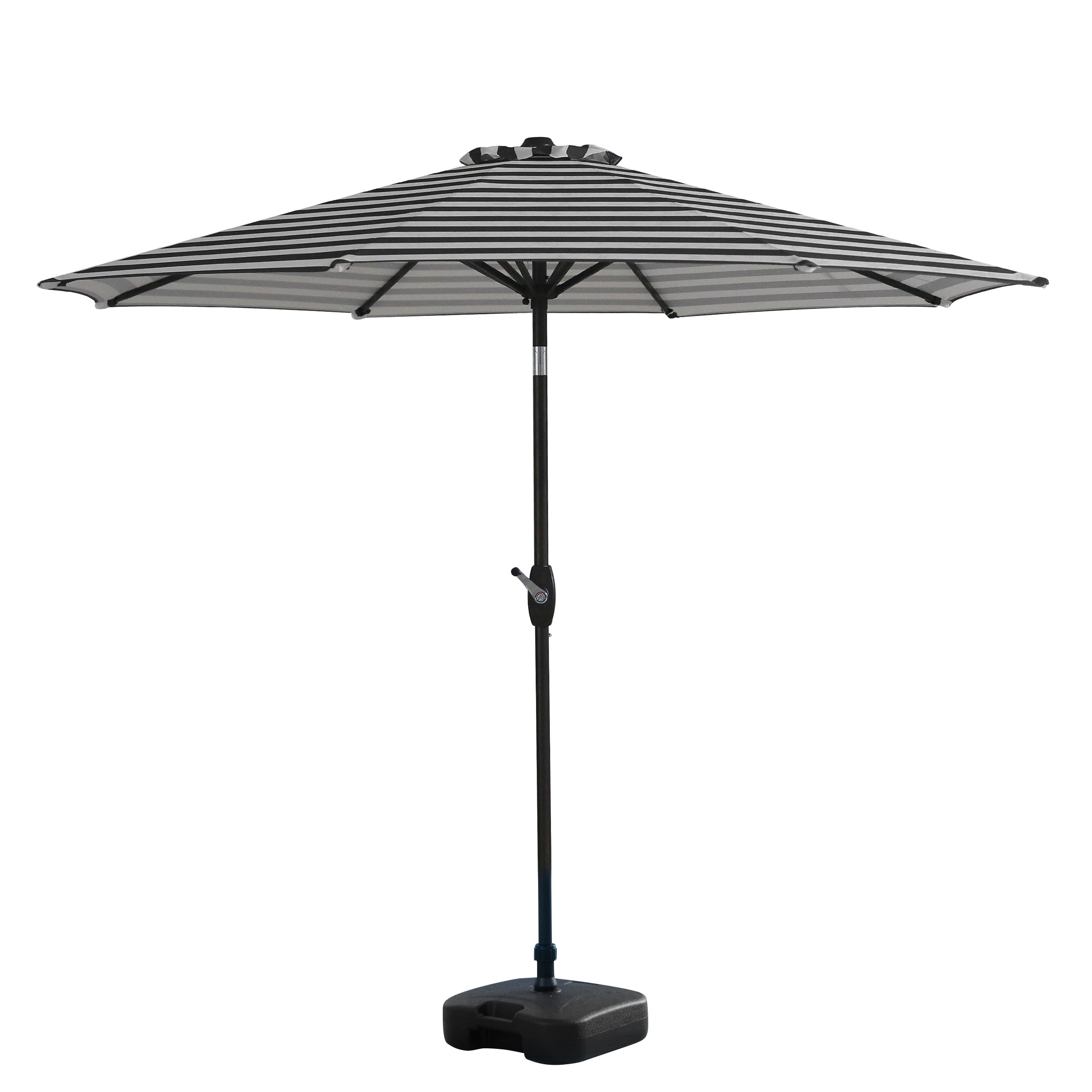 Paolo 9 ft. Patio Table Umbrella with tilt, crank features and free standing square shape weight base kit