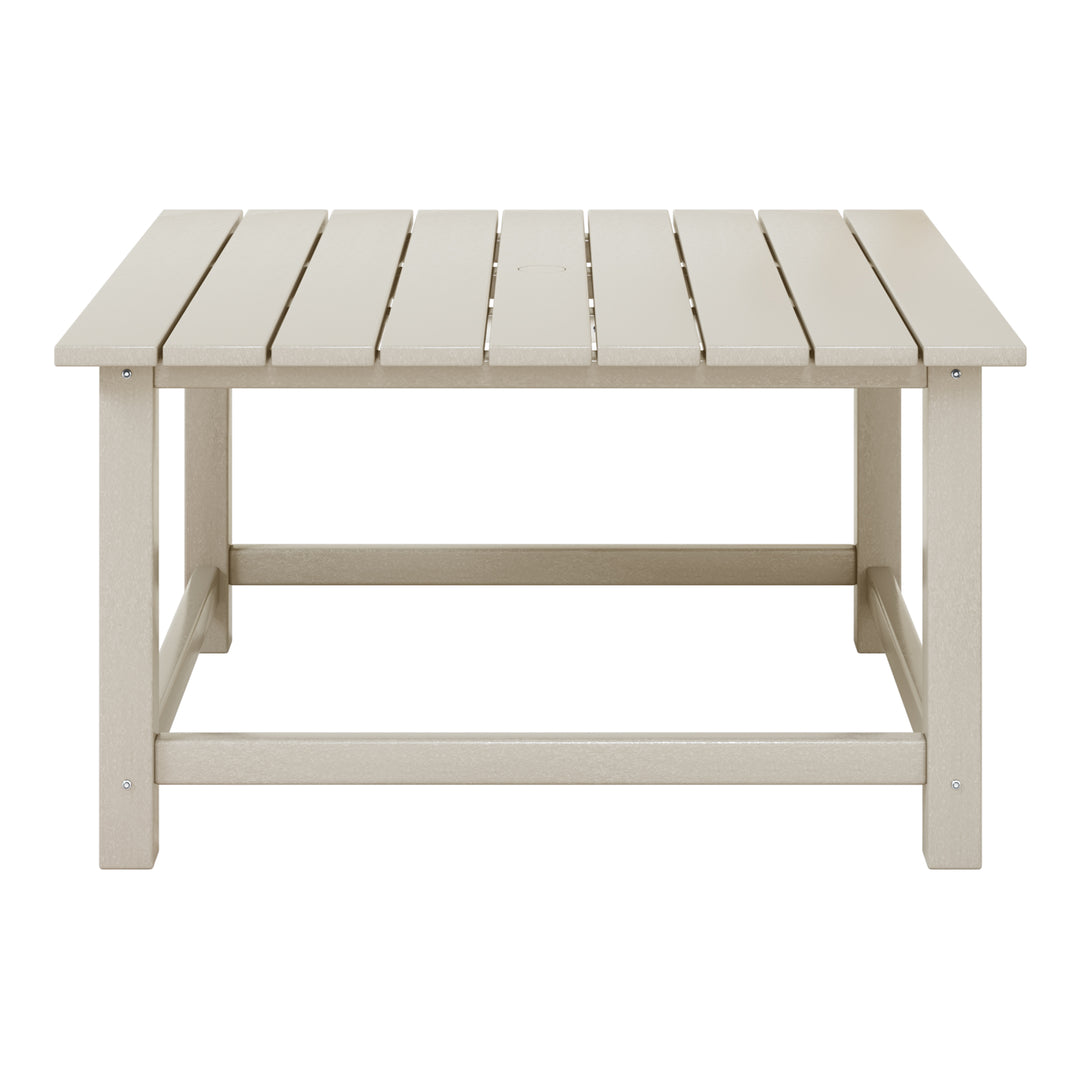 Malibu Low Outdoor HDPE Square Patio Coffee Table