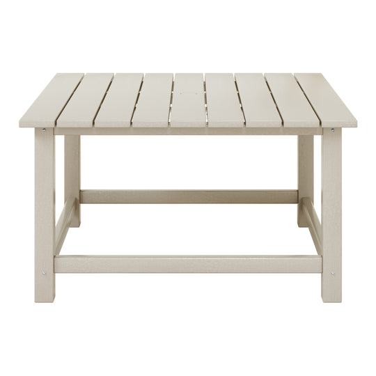 Malibu Low Outdoor HDPE Square Patio Coffee Table