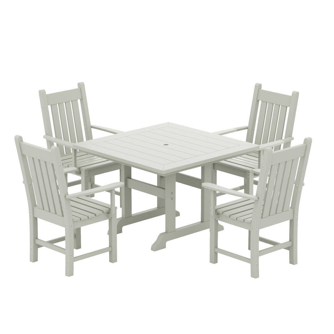 Malibu 5 Piece Outdoor Patio Dining Set Outdoor Square Table and Armchair Set