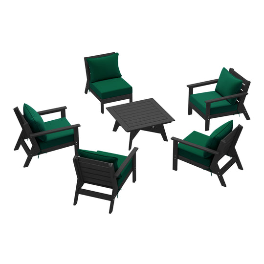 Avalon Outdoor 6-Piece Modular Sectional Patio Furniture Sofa Set
