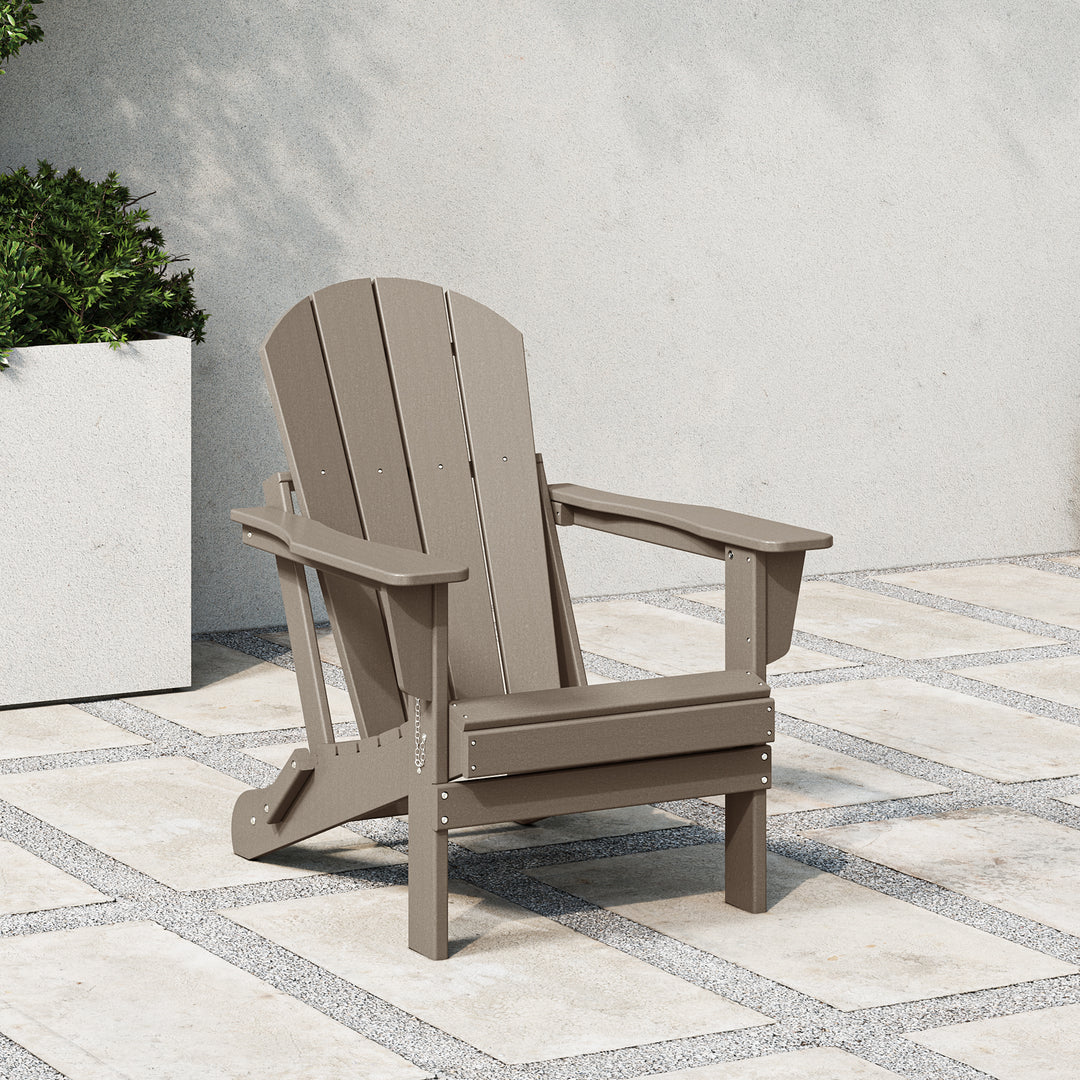 Malibu HDPE Outdoor Patio Folding Poly Adirondack Chair