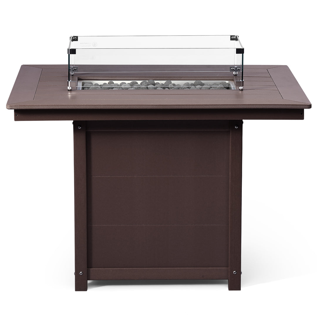 Helios 46" Modern Outdoor Patio Gas Propane Rectangular Fire Pit Table