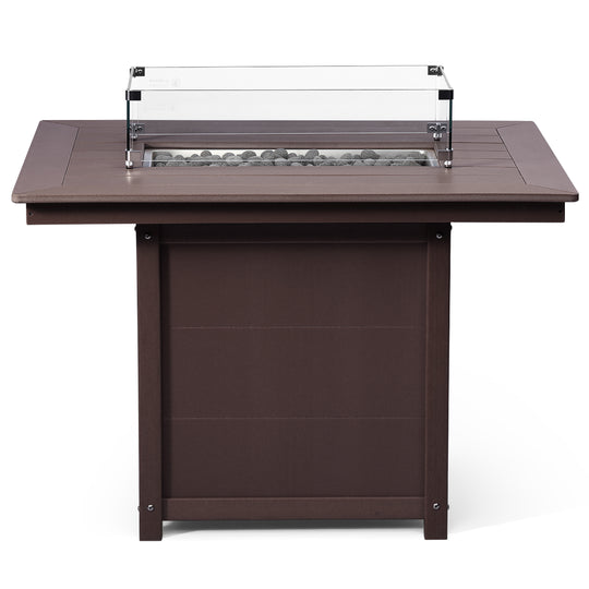 Helios 46" Modern Outdoor Patio Gas Propane Rectangular Fire Pit Table