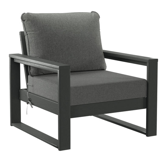Montara 8-Piece Modern HDPE Outdoor Patio Furniture Conversation Set with Coffee Table and Ottomans
