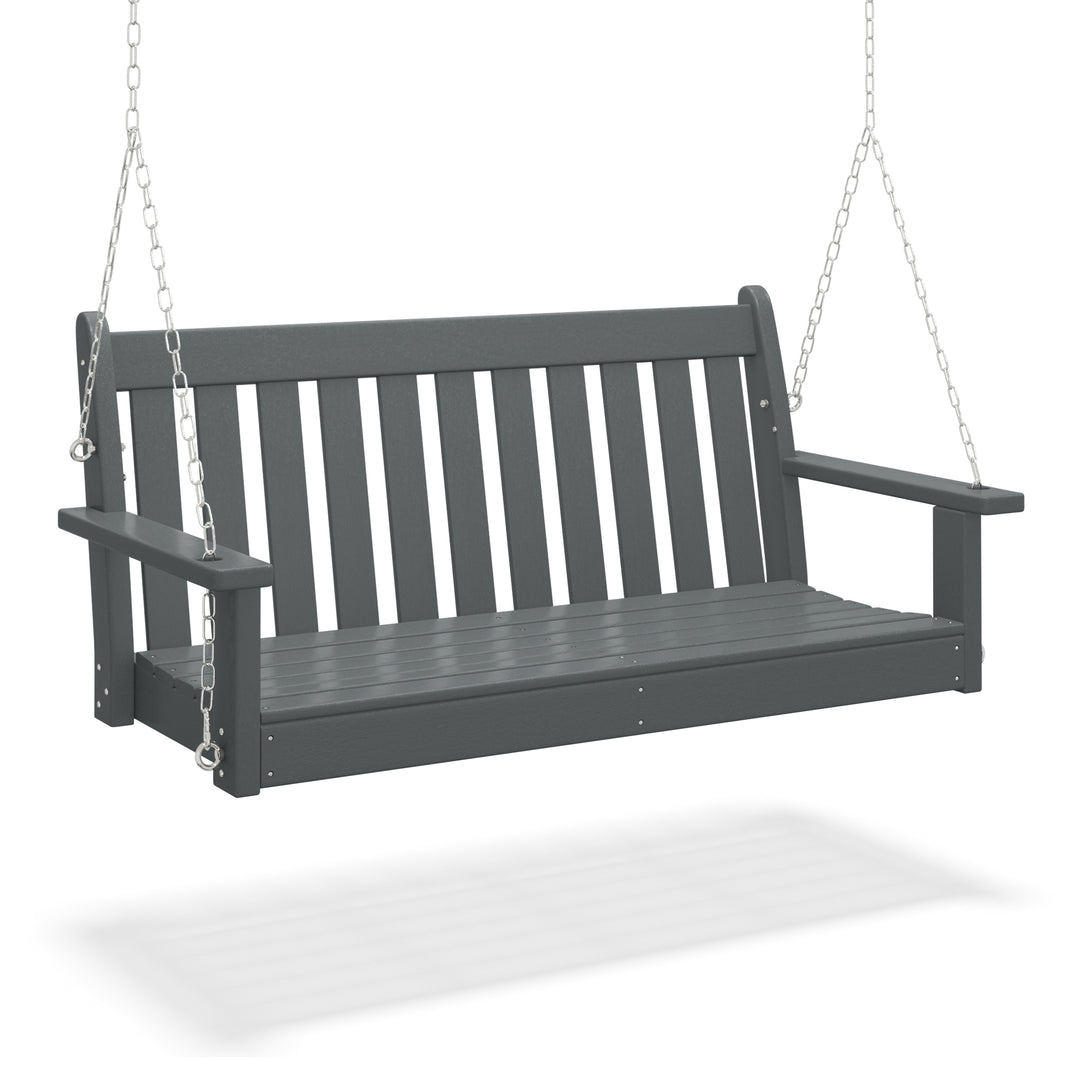 Malibu Outdoor Patio HDPE Hanging Front Porch Swing Bench