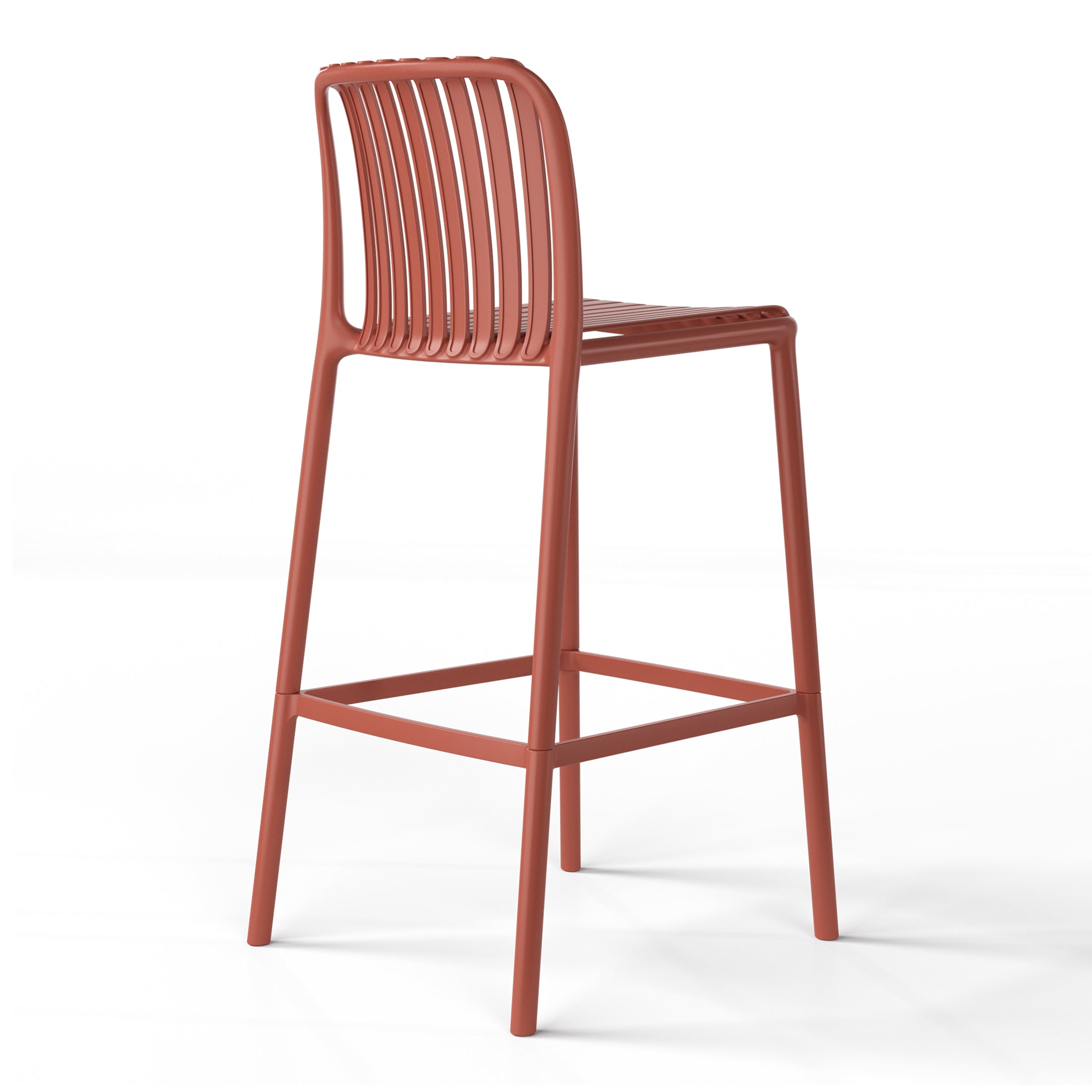 Playa 29.5" Outdoor Modern Polypropylene Plastic Patio Bar Height Stools (Set of 2)