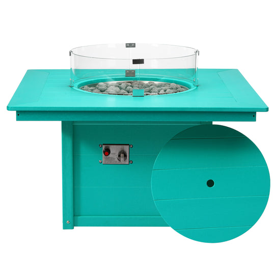 Helios 42" Modern Outdoor Patio Propane Square Fire Pit Table
