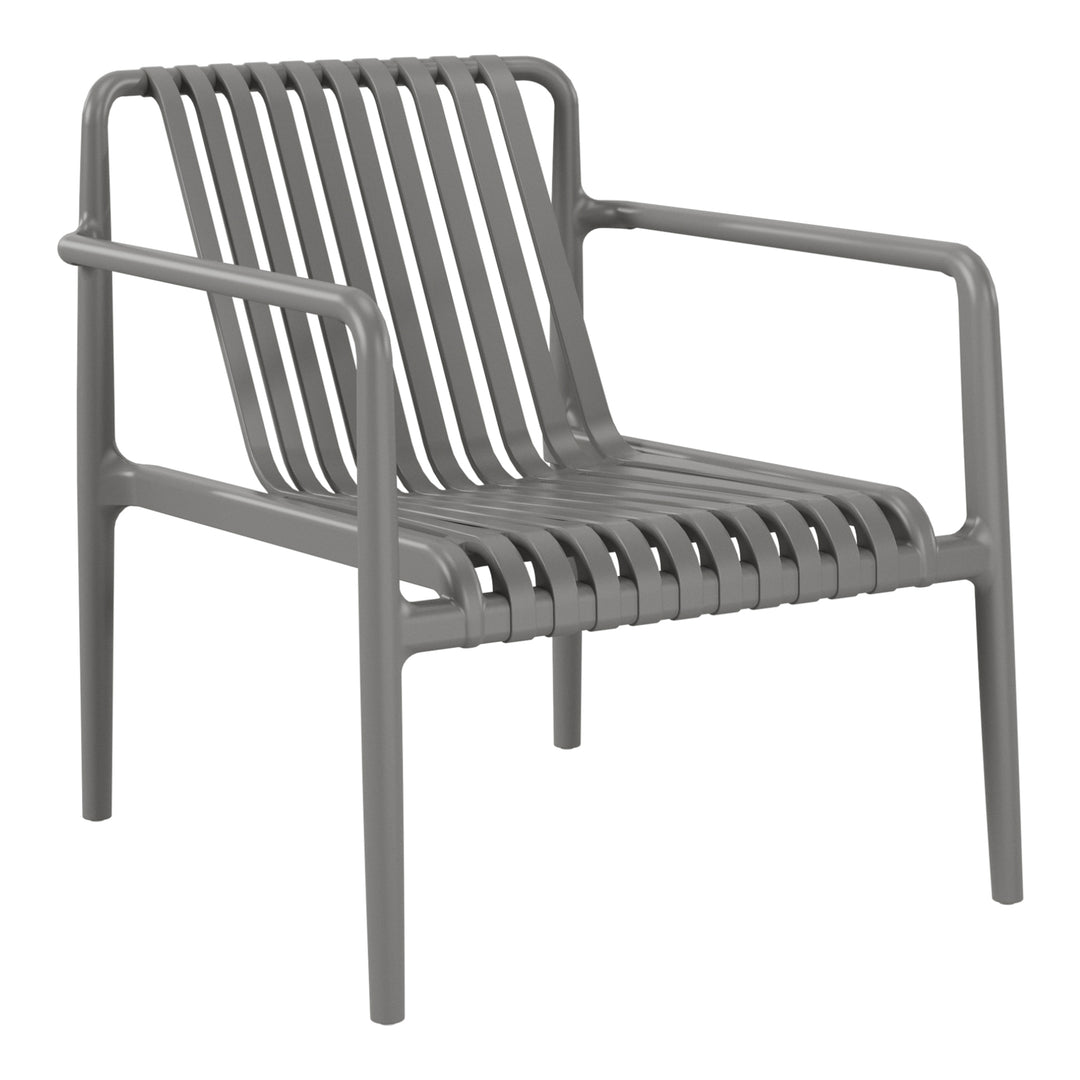 Playa Outdoor Modern Stackable Plastic Patio Club Armchairs (Set of 2)