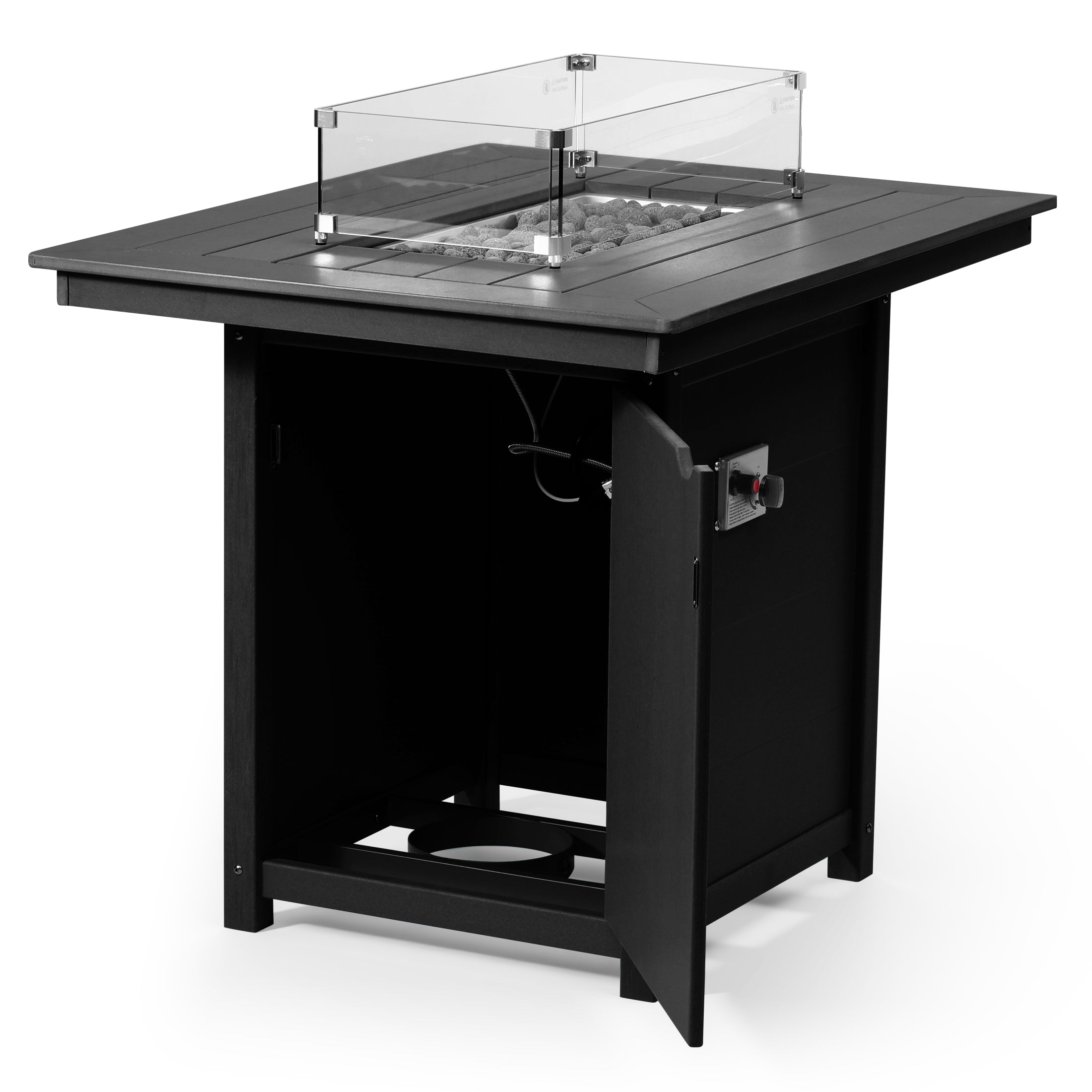 Helios 46" Modern Outdoor Patio Gas Propane Rectangle Fire Pit Table
