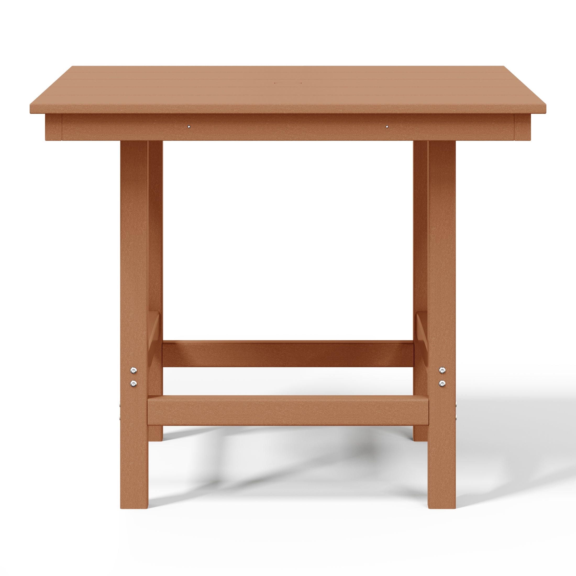 Ashore Outdoor HDPE 36" Square Patio Dining Table with Umbrella Hole