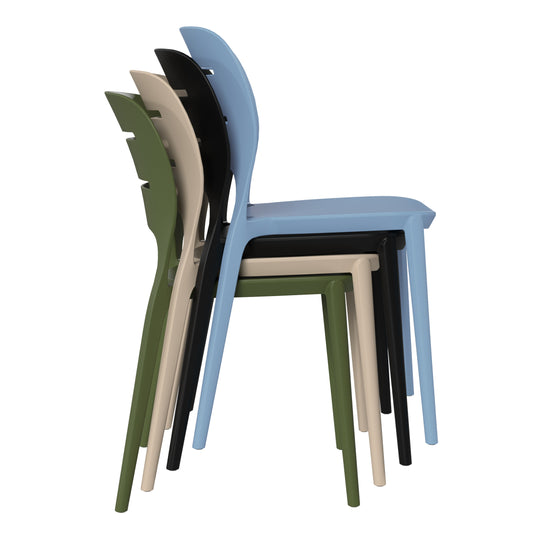 Playa Outdoor Modern Stackable Plastic Patio Dining Side Chairs (Set of 2)