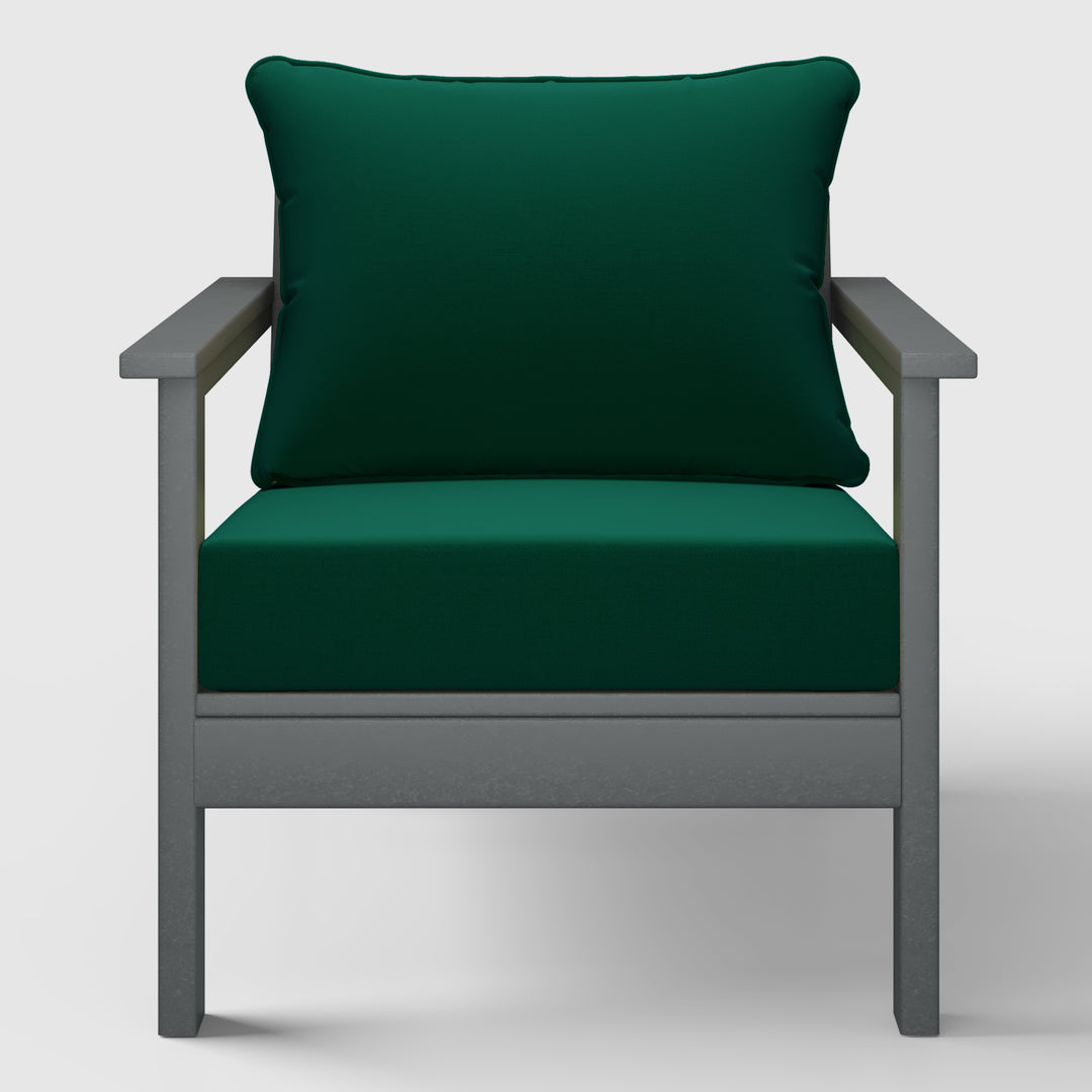 Avalon Outdoor Modern HDPE Patio Club Chairs with Deep Seat Cushions (Set of 2)