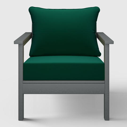 Avalon Outdoor Modern HDPE Patio Club Chairs with Deep Seat Cushions (Set of 2)