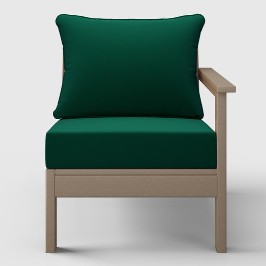 Avalon Outdoor Patio HDPE Right Arm Sectional Corner Club Chair with Patio Cushions