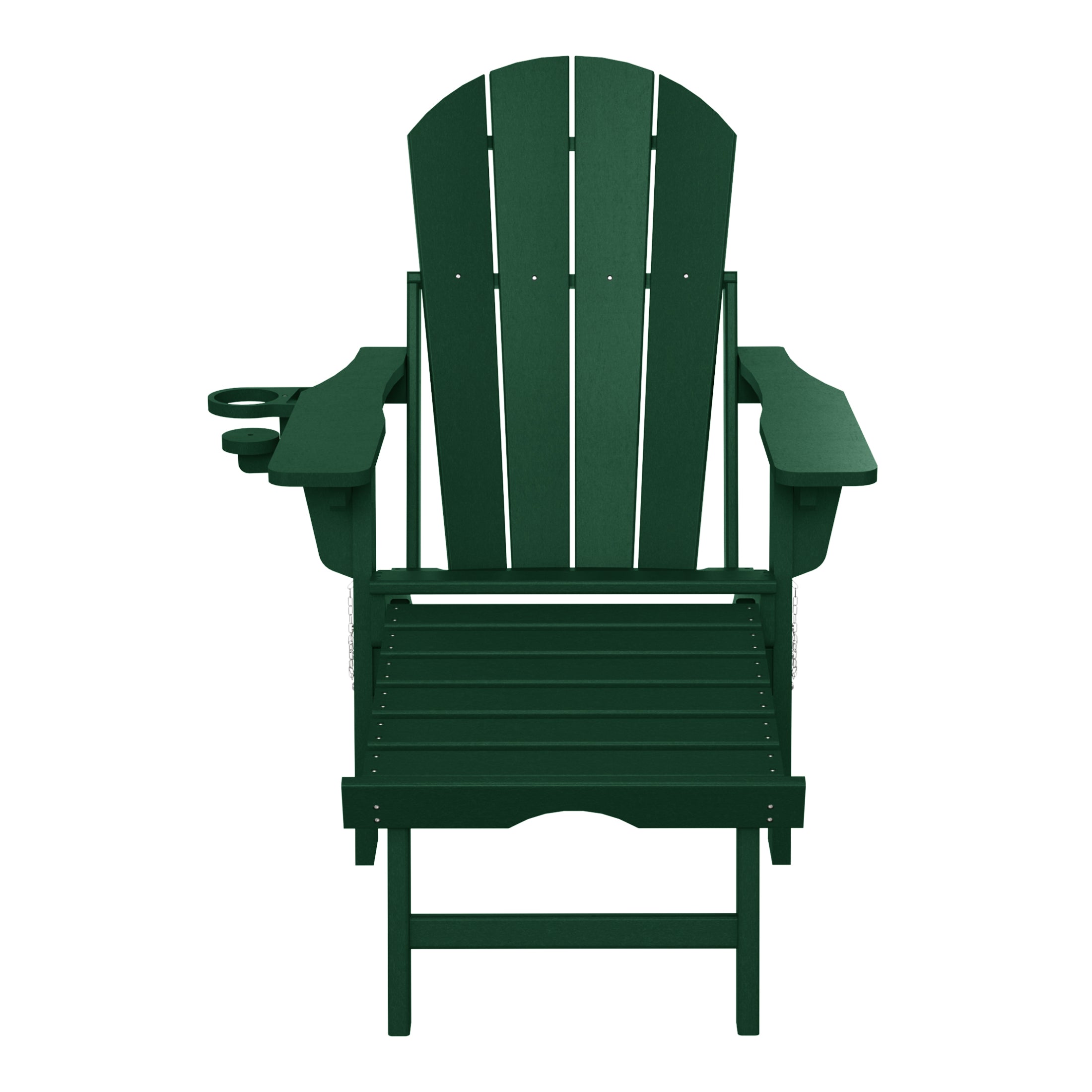 Malibu Folding Adjustable Adirondack Chair with Retractable Ottoman and Cup Holder
