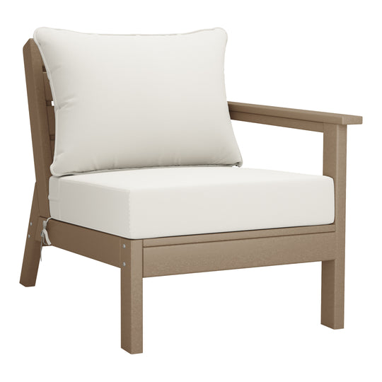 Avalon Outdoor Patio HDPE Sectional Sofa with Patio Cushions
