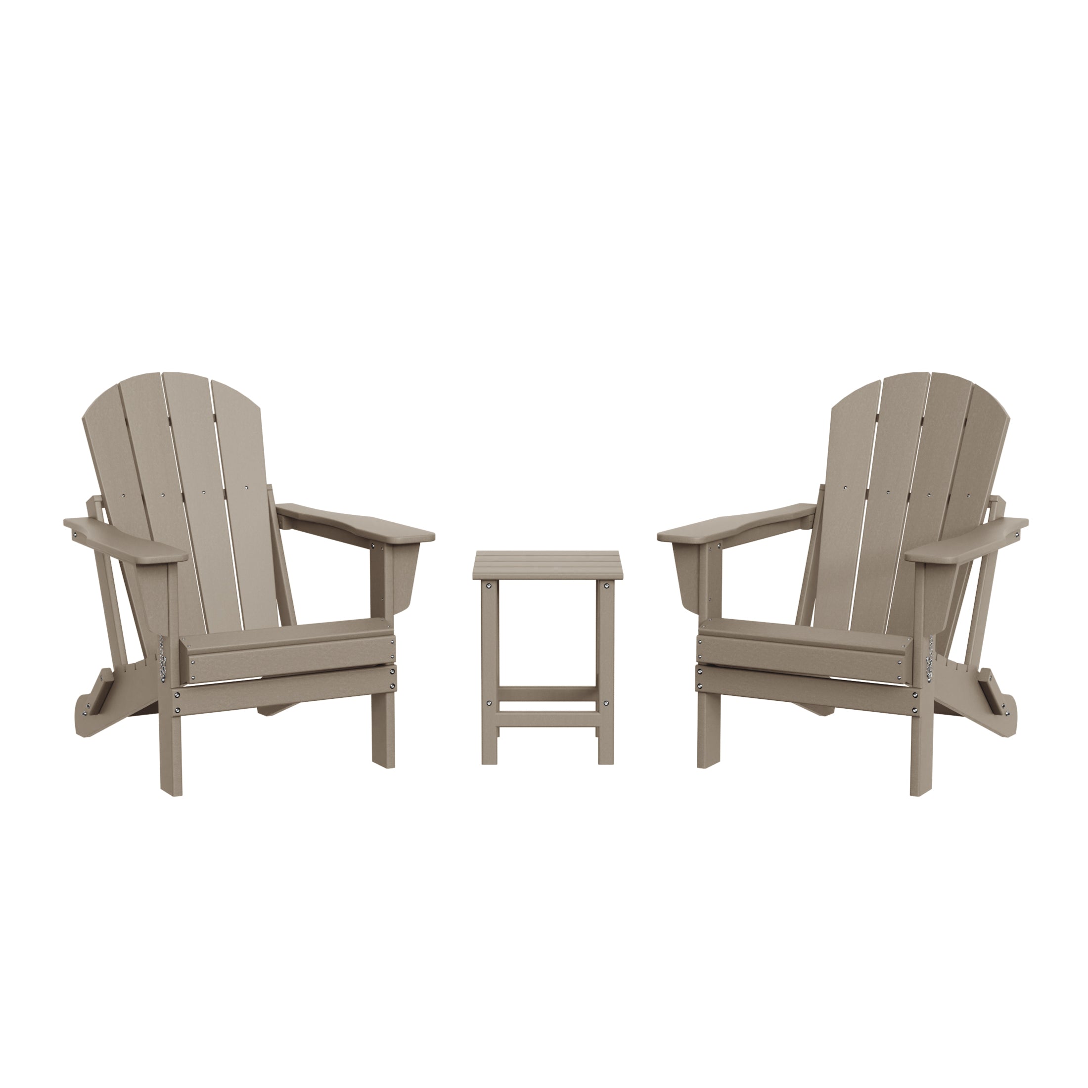 Malibu 3-Piece set Outdoor / Patio Poly Adirondack chair set with a side table ( 2 seater )