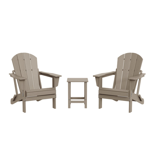 Malibu 3-Piece set Outdoor / Patio Poly Adirondack chair set with a side table ( 2 seater )