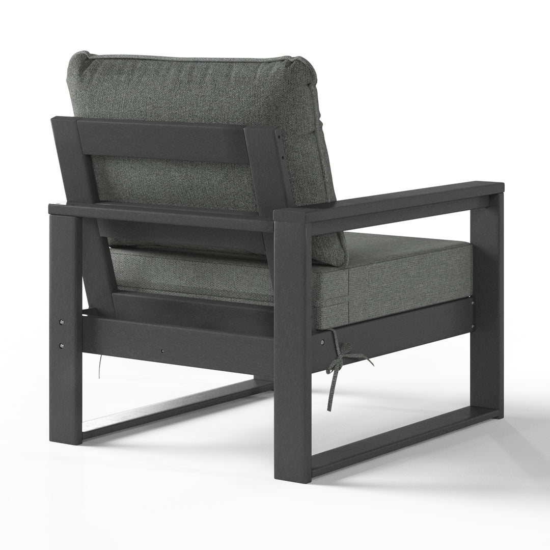 Outdoor HDPE Left Arm Sectional Patio Corner Club Chair with Patio Cushions