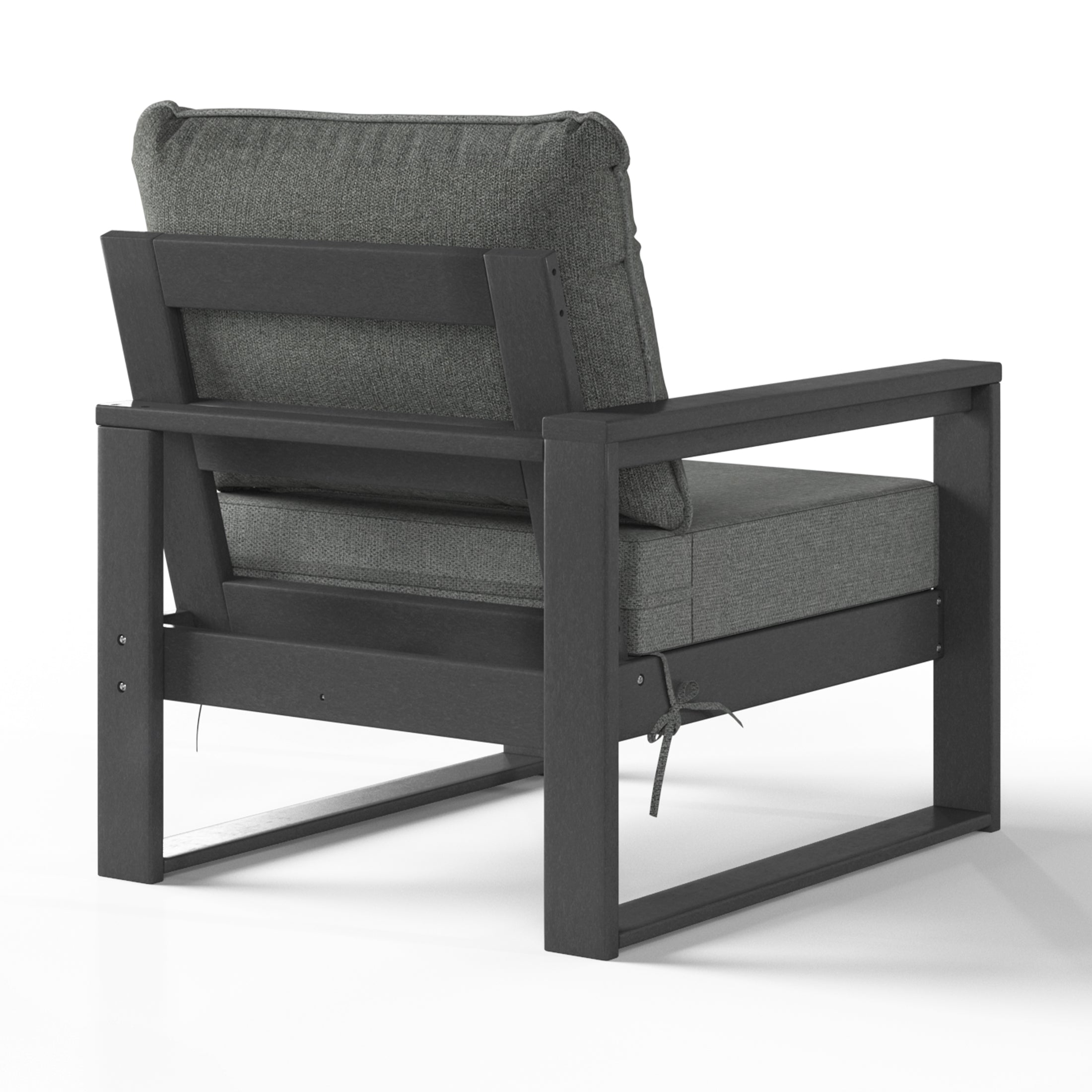 Montara Outdoor HDPE Left Arm Sectional Patio Corner Club Chair with Patio Cushions