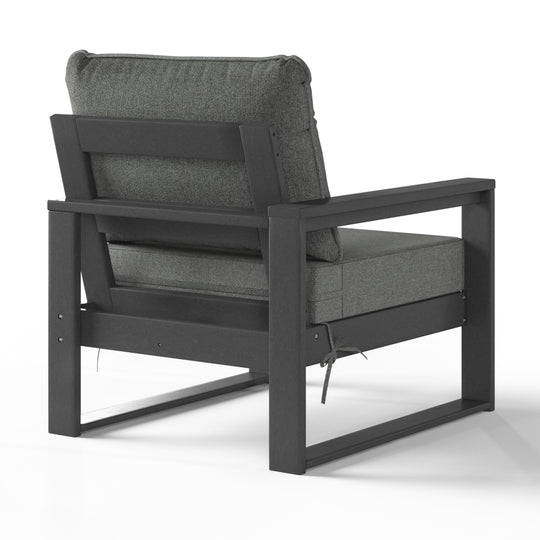 Outdoor HDPE Left Arm Sectional Patio Corner Club Chair with Patio Cushions
