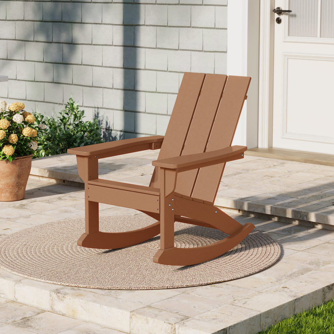 Ashore Outdoor Patio Modern Adirondack Rocking Chair