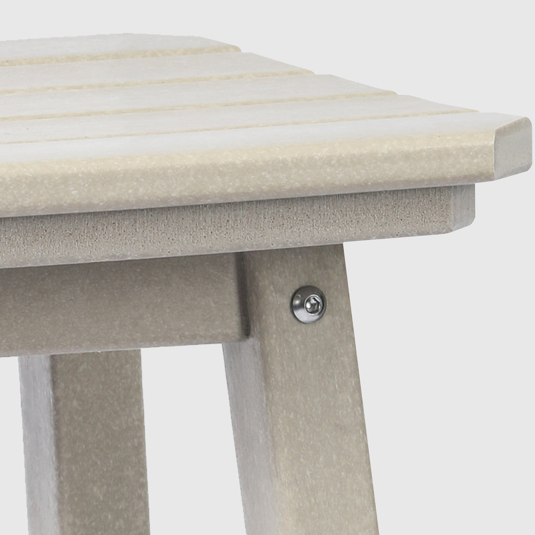 Malibu 24" HDPE Outdoor Patio Counter High Backless Square Bar Stool