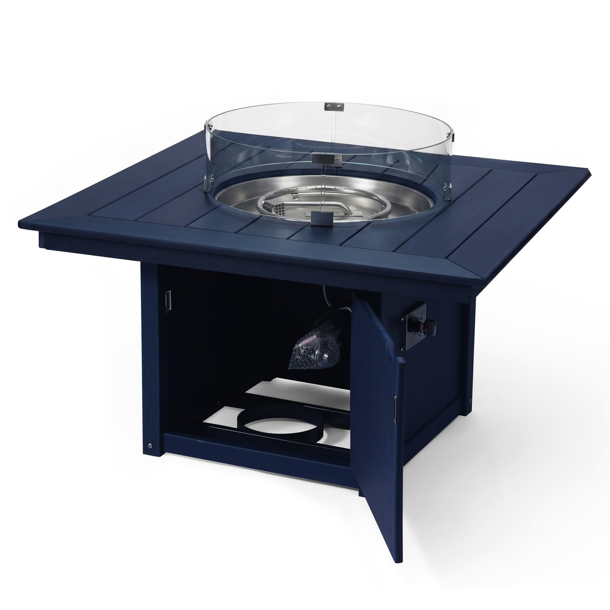 Helios 42" Modern Outdoor Patio Propane Square Fire Pit Table