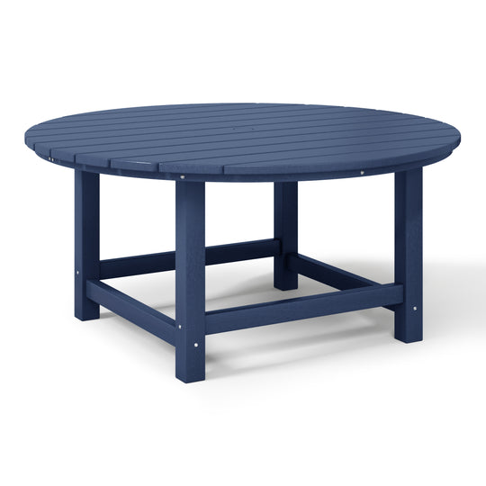 Malibu Low Outdoor HDPE Round Patio Coffee Table