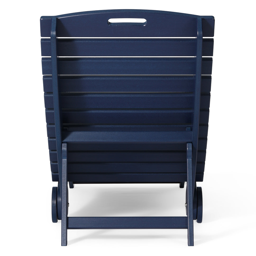 Outdoor HDPE In-Pool Patio Chaise Lounge Chair With Wheels