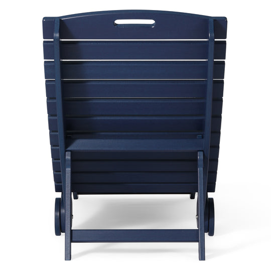 Outdoor HDPE In-Pool Patio Chaise Lounge Chair With Wheels