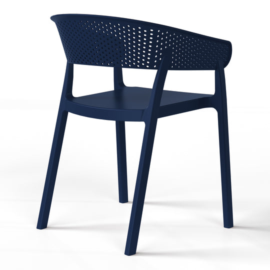 Playa 5-Piece Modern Patio Square Dining Table Set with Stackable Patio Dining Chairs