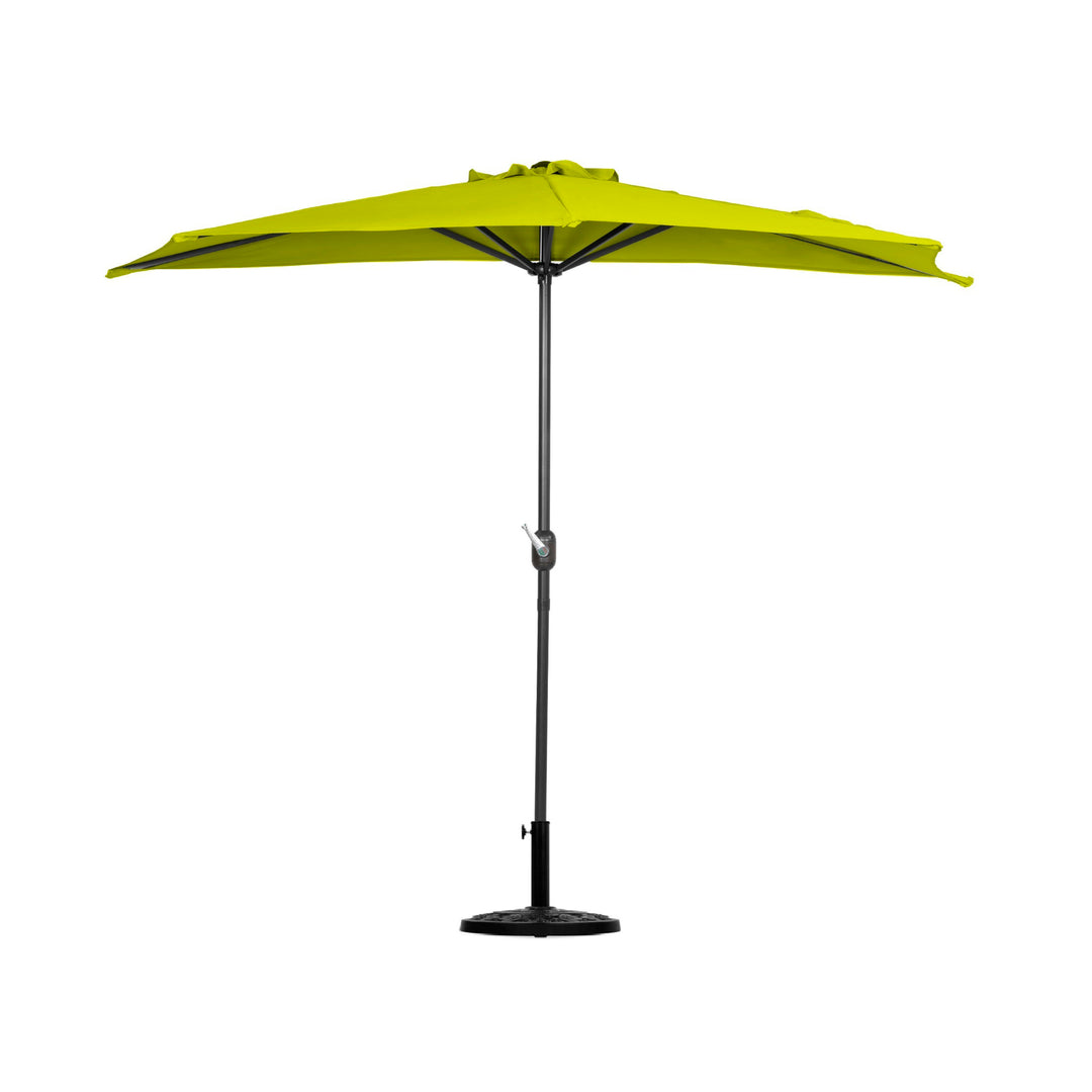 Aiden 9 Ft Outdoor Patio Half Market Umbrella with Half Base