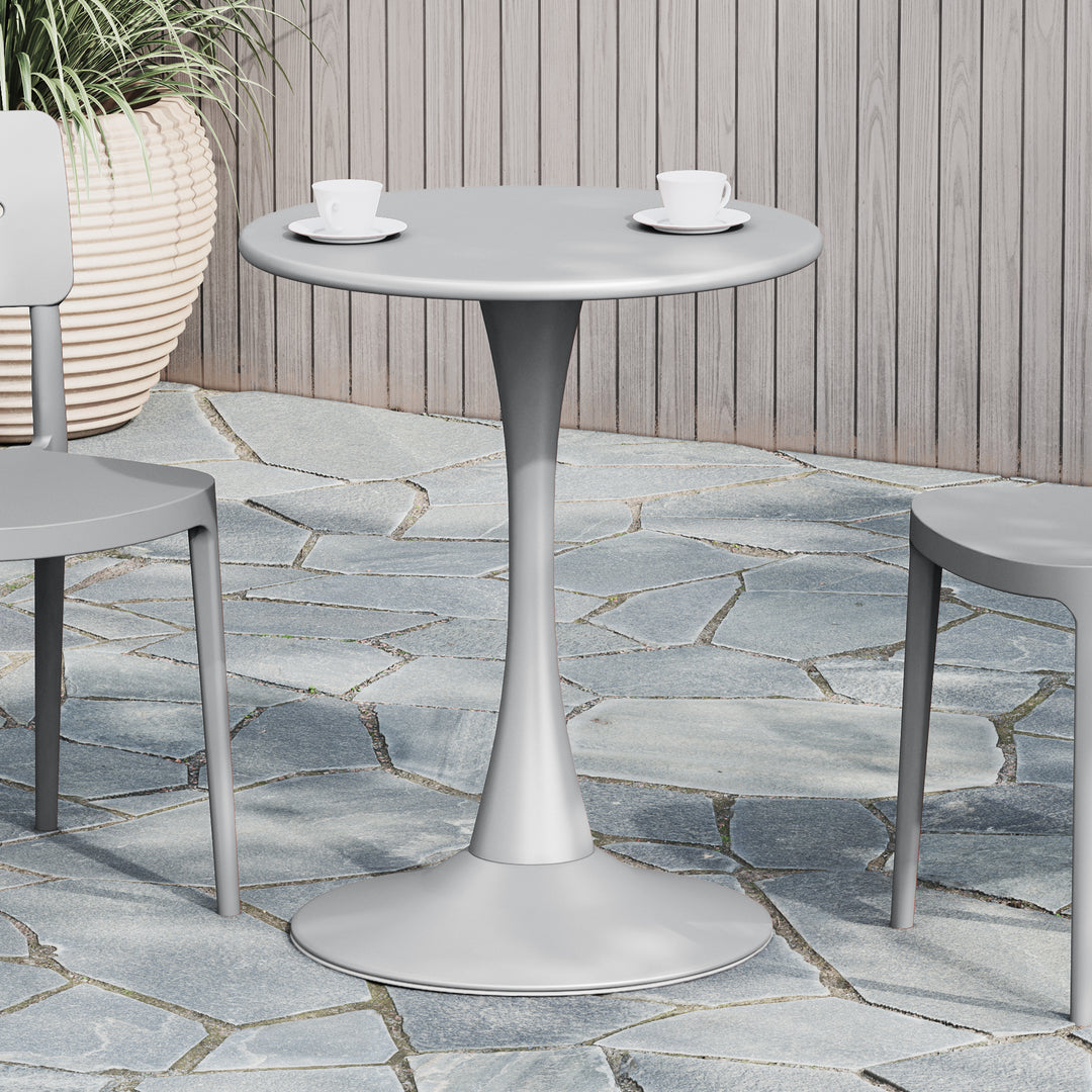 Playa 23.5" Round Outdoor Indoor Metal Cocktail Dining Table