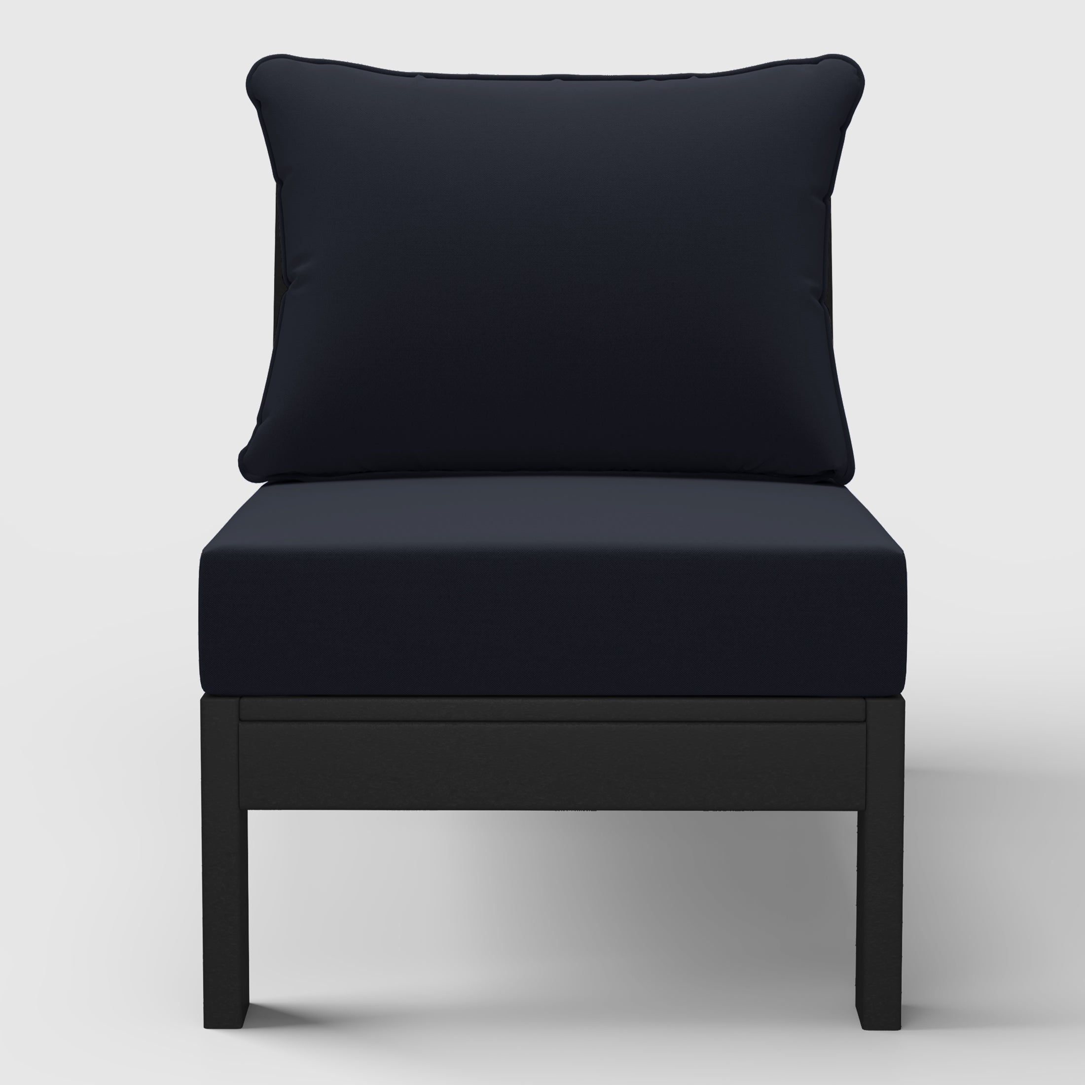 Avalon Outdoor HDPE Deep Seating Modular Armless Patio Chair with Patio Cushions
