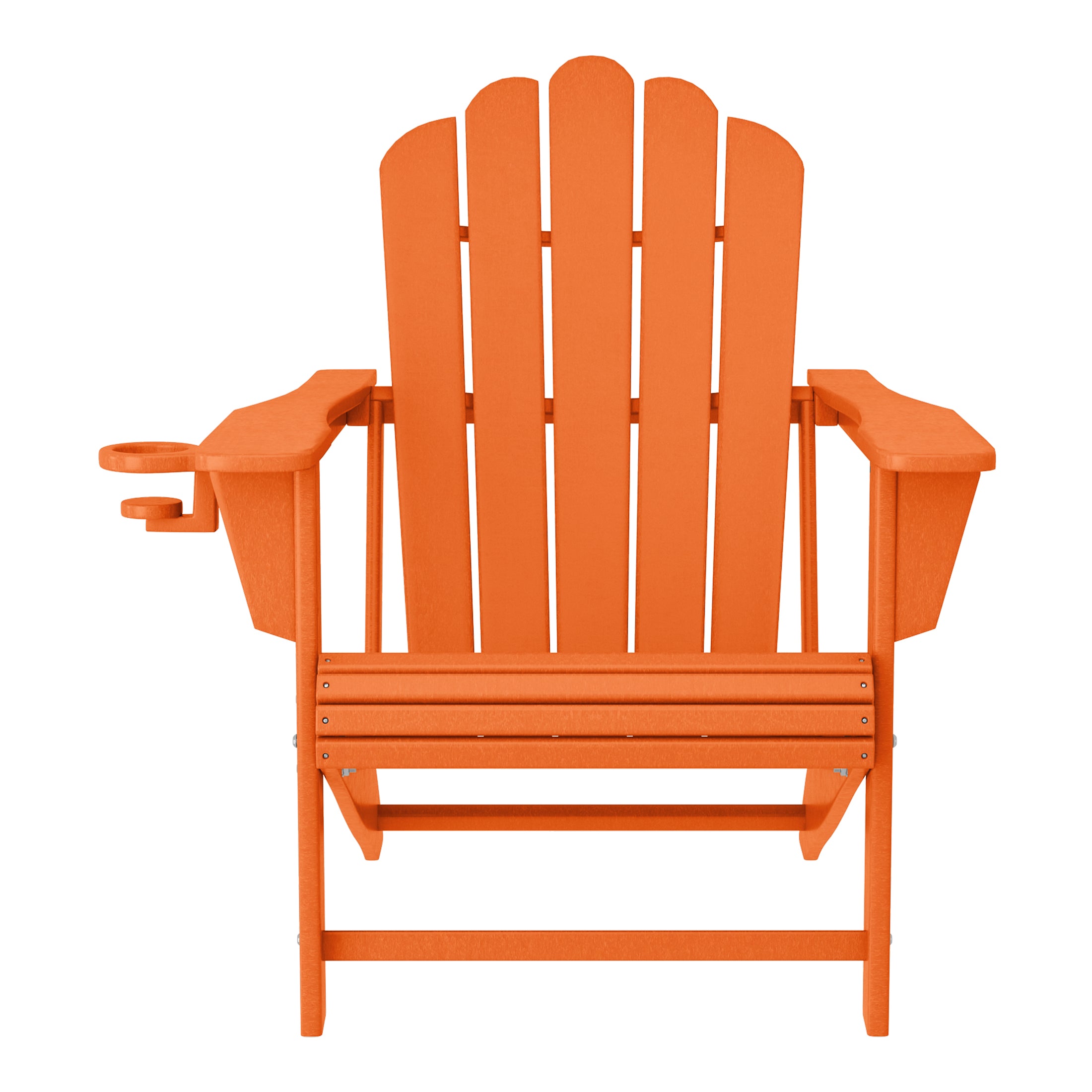 Highland 2-Piece Outdoor Patio HDPE Adirondack Chair With Ottoman and Cup Holder Set