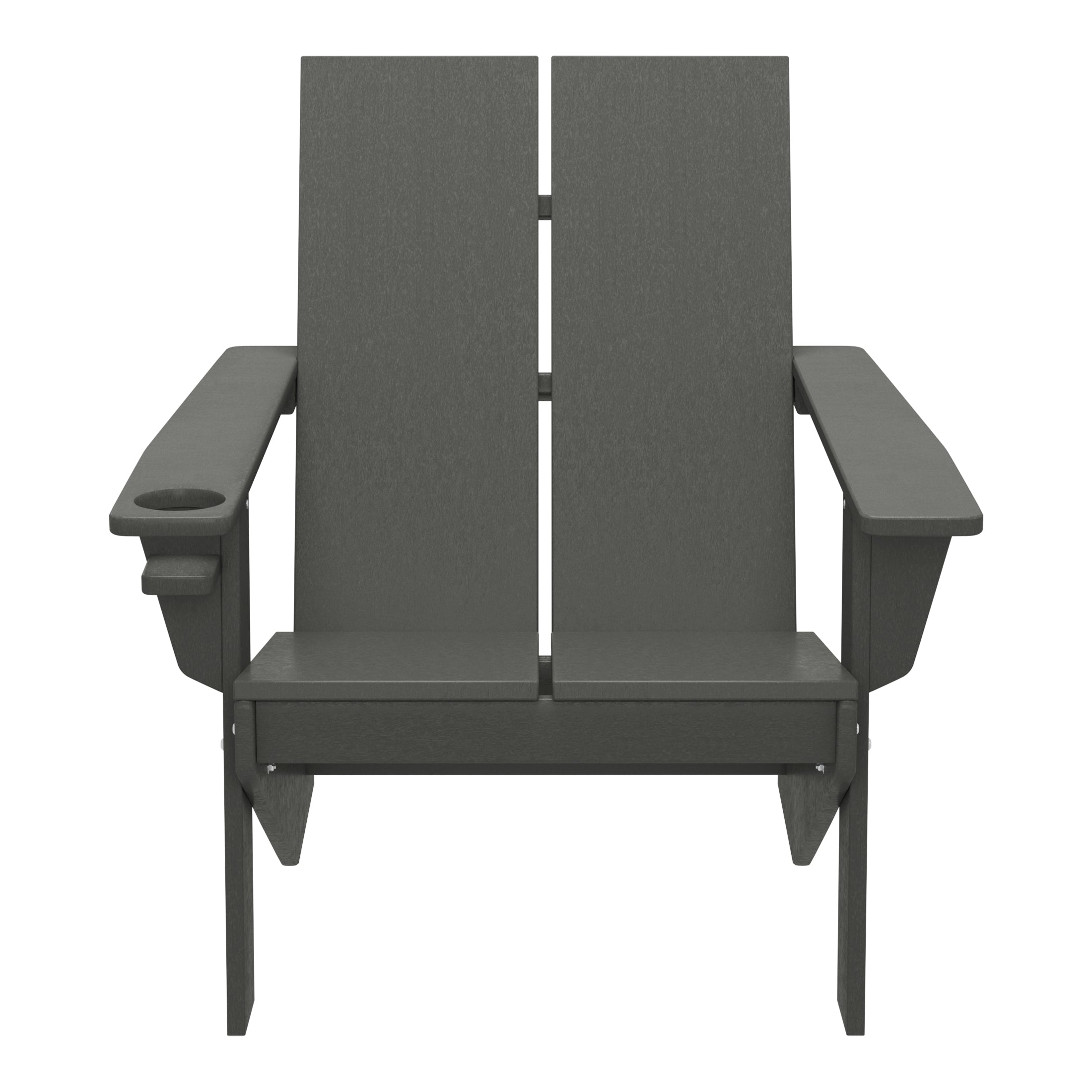 Riviera Outdoor HDPE Modern Adirondack Chair with Cup Holder (Set of 2)