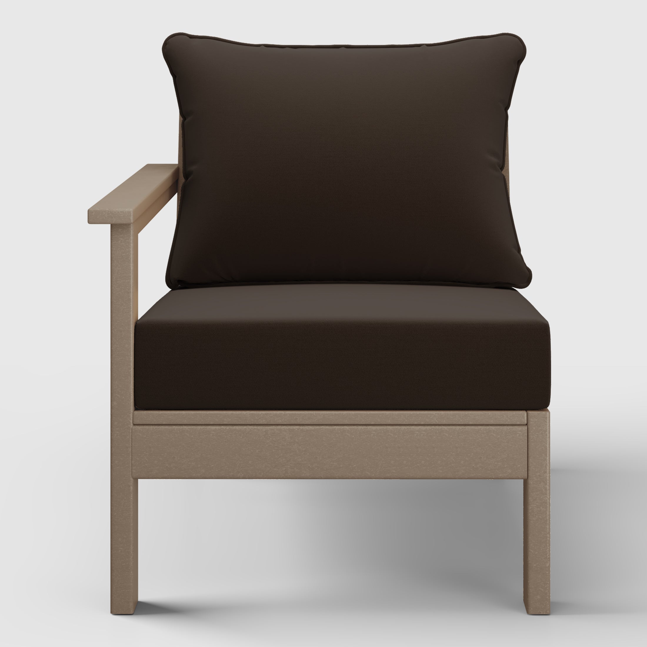 Avalon Outdoor Patio HDPE Left Arm Sectional Corner Club Chair with Patio Cushions