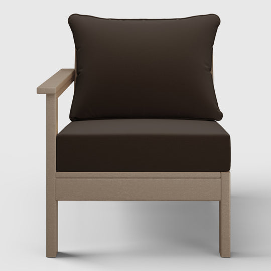 Avalon Outdoor Patio HDPE Left Arm Sectional Corner Club Chair with Patio Cushions