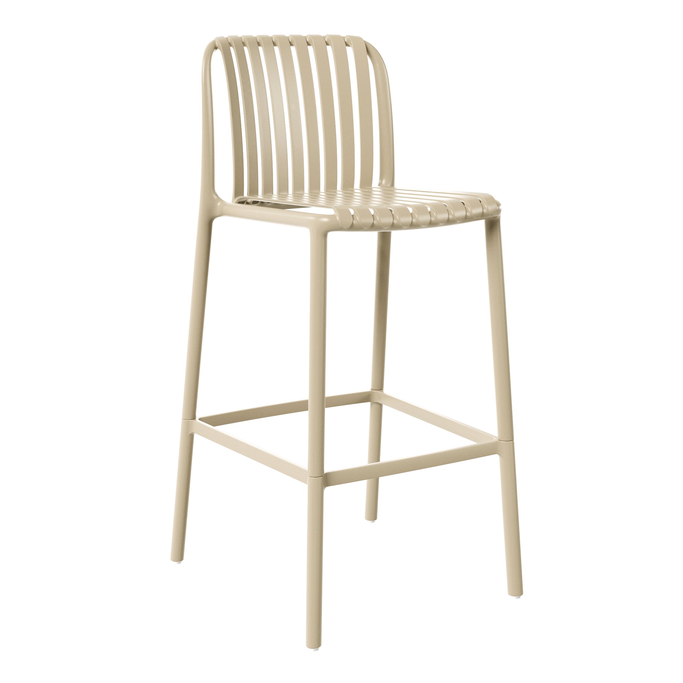 Playa 29.5" Outdoor Modern Polypropylene Plastic Patio Bar Height Stools (Set of 2)