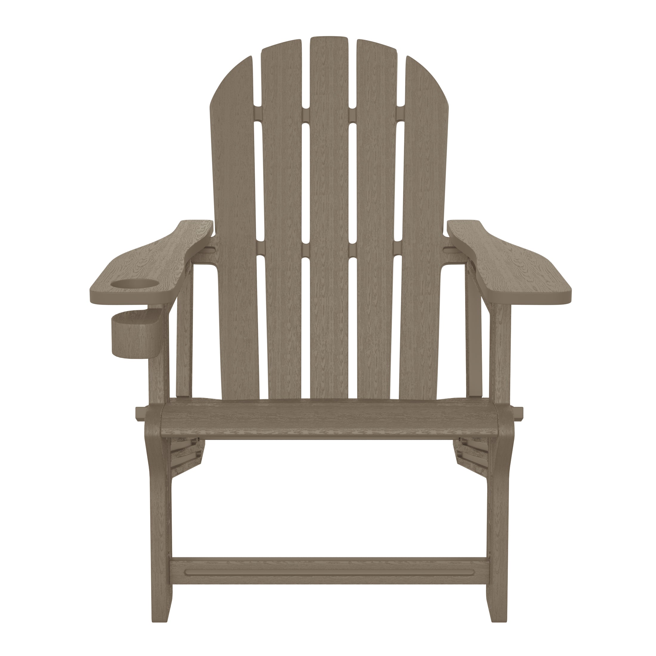 Azura Tool-Free Assembly Outdoor Patio HDPE Plastic Adirondack Chair with Cup Holder