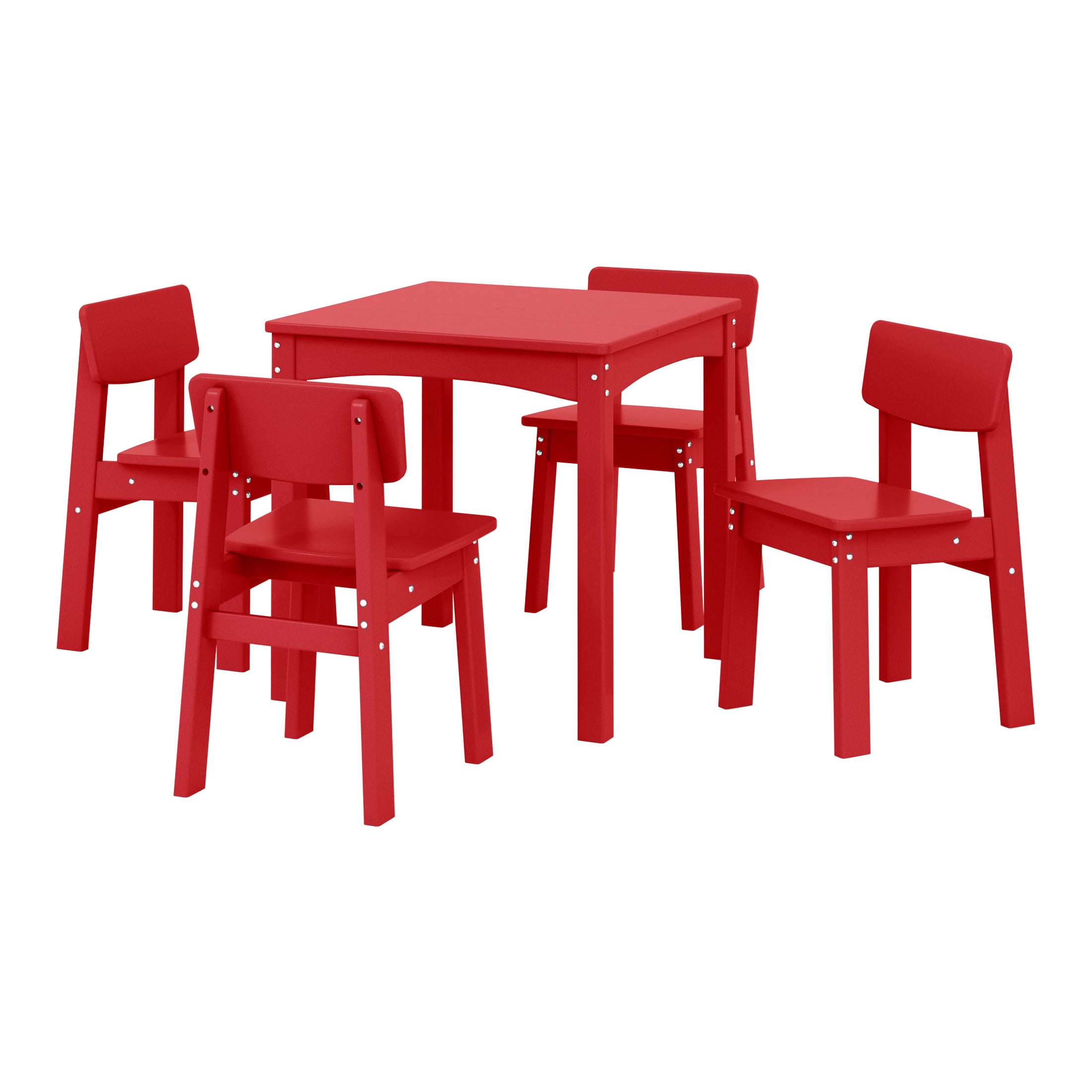 Treehouse Kids 5-Piece Modern HDPE Dining Table and Chairs Set