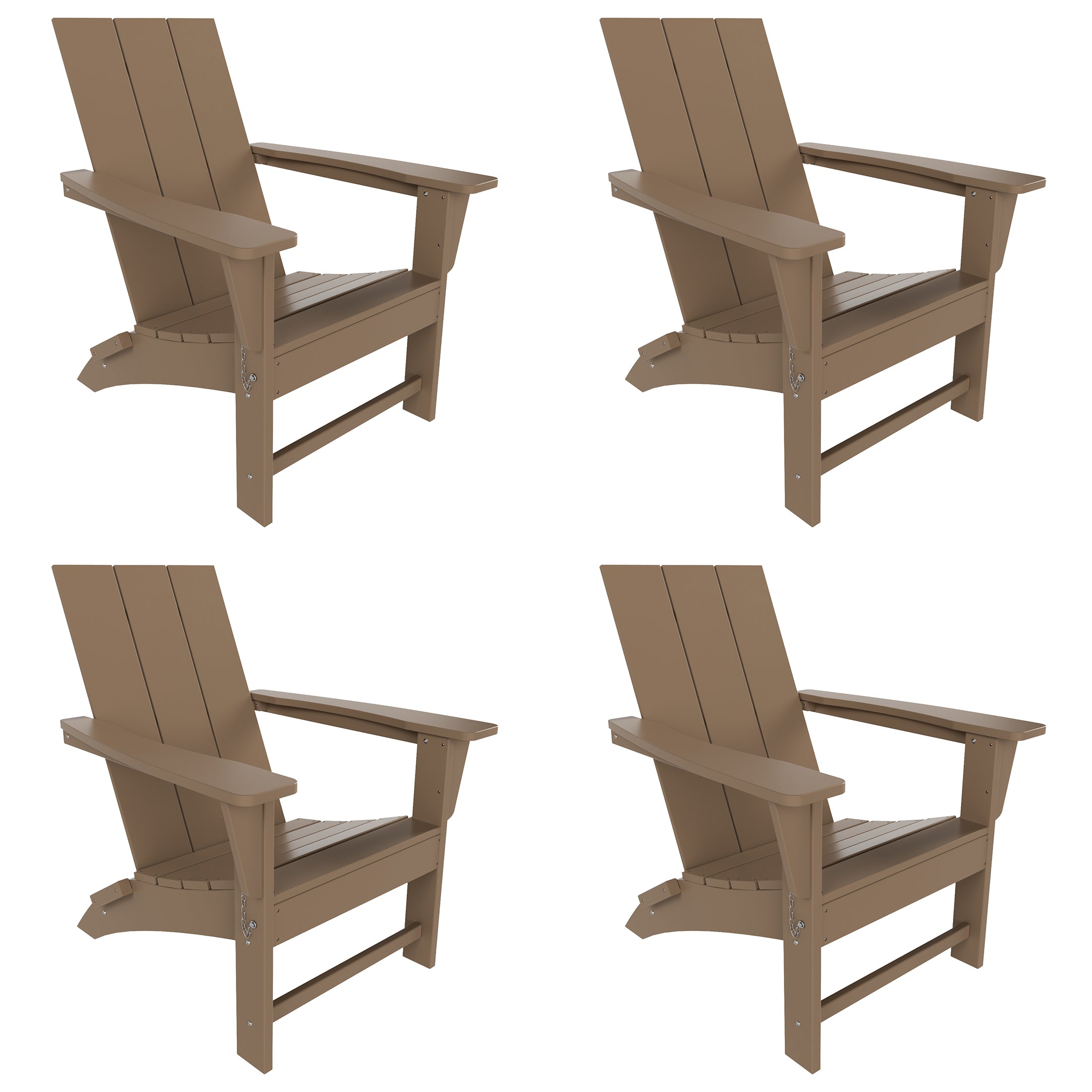 Ashore Modern Outdoor Folding Adirondack Chair (Set of 4)