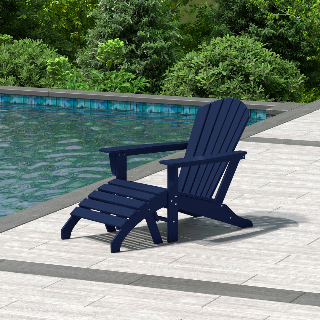 Dylan Outdoor Adirondack Chair With Ottoman 2-Piece Set