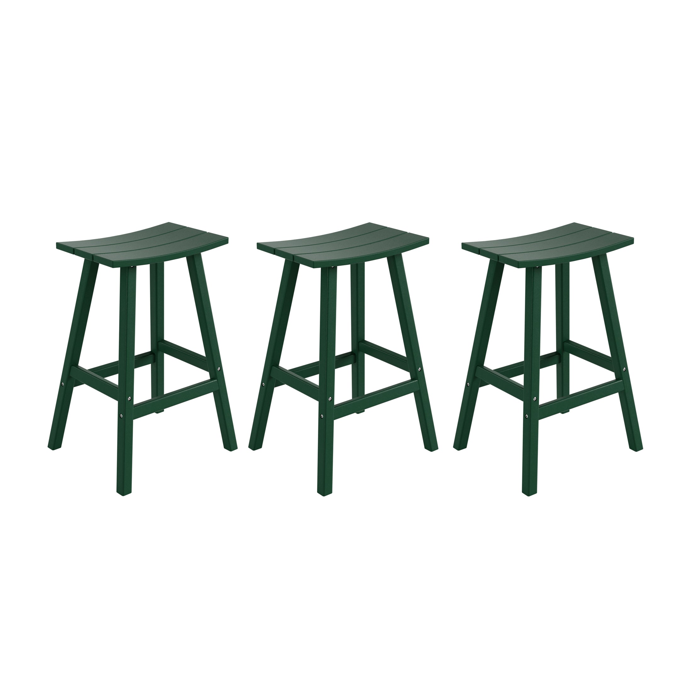 Malibu 29" HDPE Outdoor Patio Bar Height Bar Stools (Set of 3)