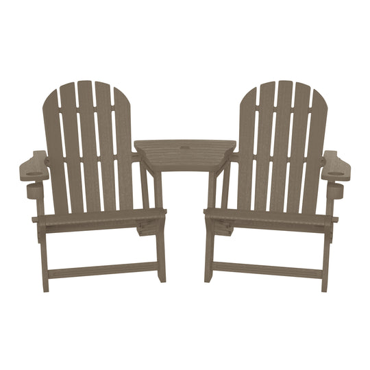 Azura Outdoor HDPE Adirondack Chairs With Connecting Table Tray (Set of 2)
