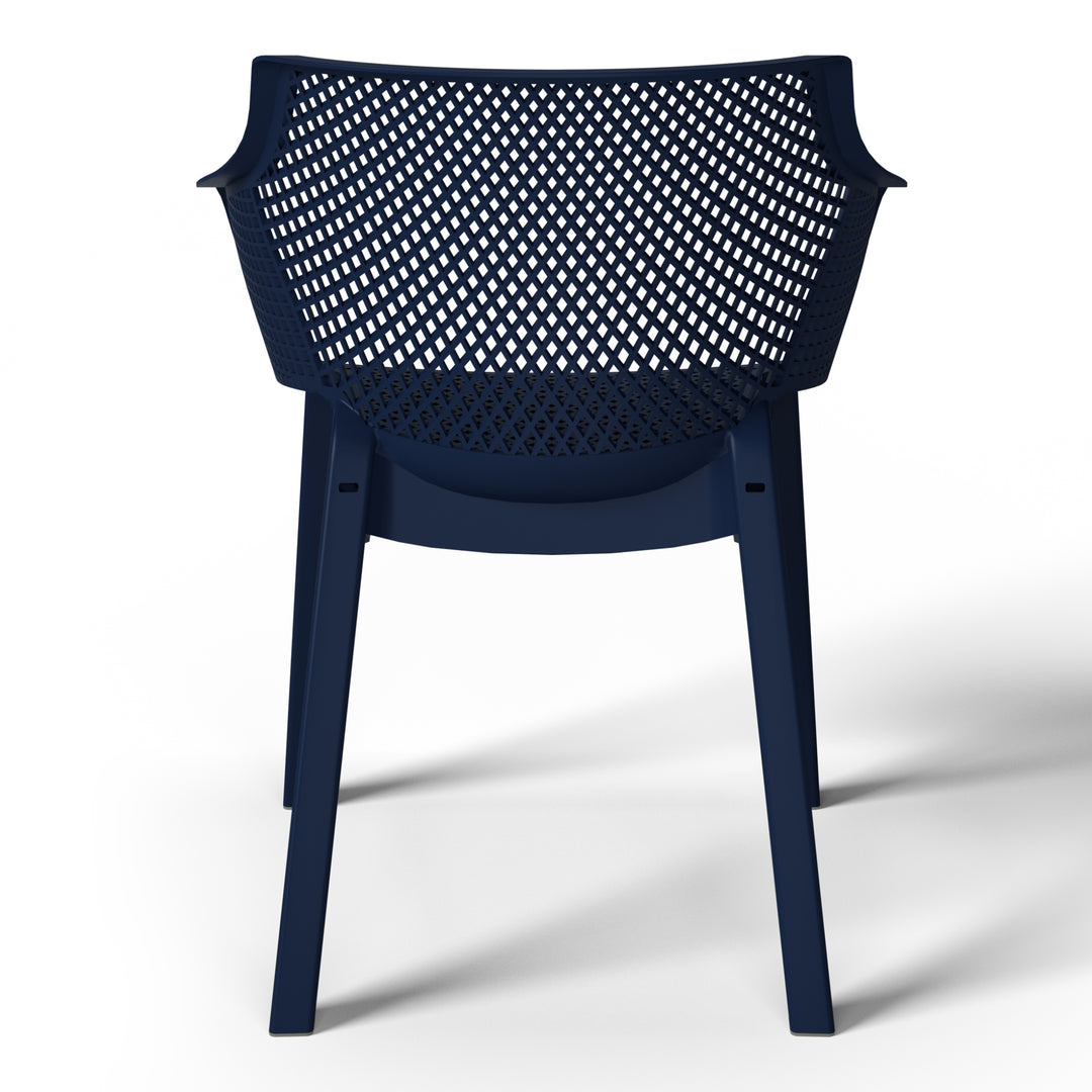Playa Outdoor Modern Stackable Plastic Resin Patio Dining Armchair (Set of 4)